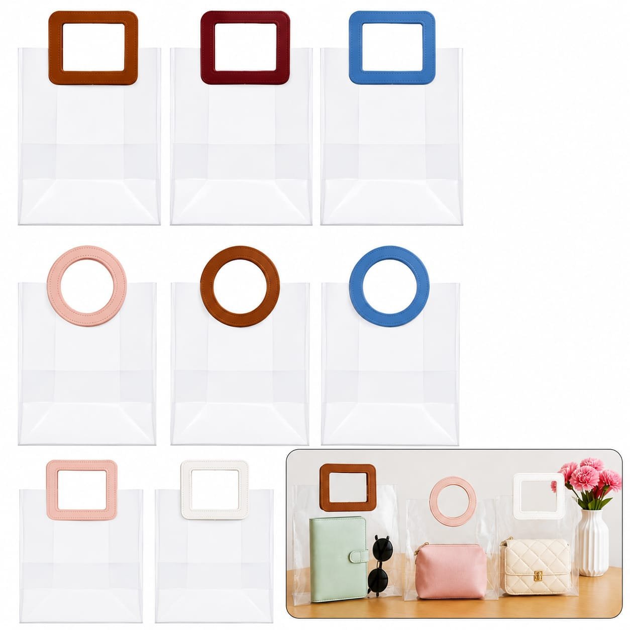 TRANSPARENT PVC GIFT BAG 23X27X12CM (MAKPLBG05) - 1pc