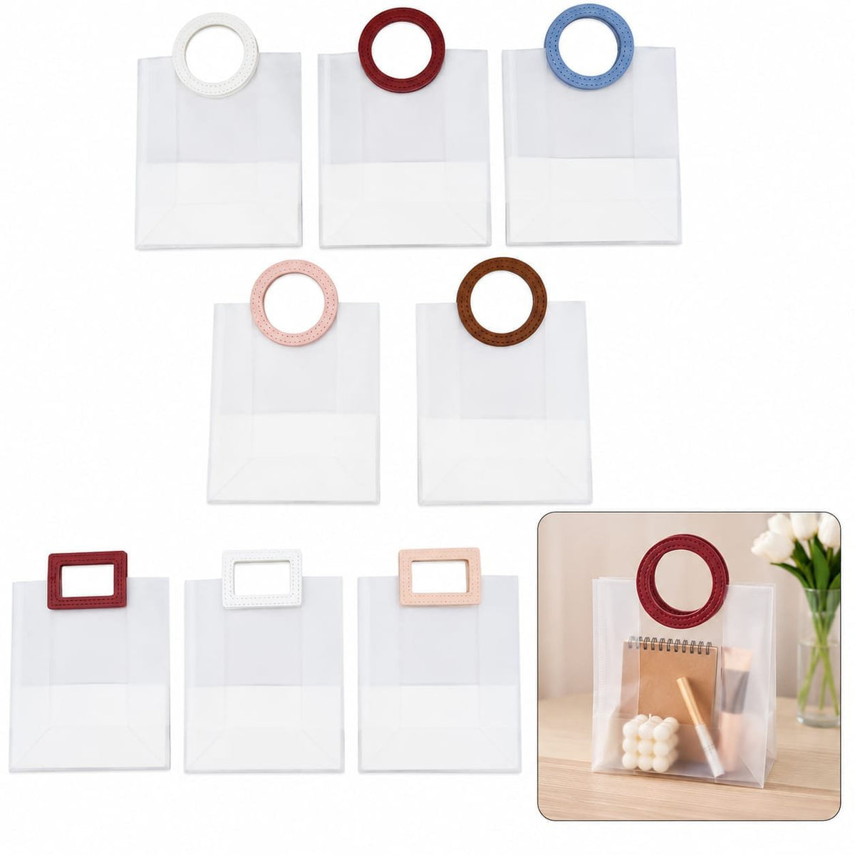 TRANSPARENT PVC GIFT BAG 14X16X7CM (MAKPLBG07) - 1pc