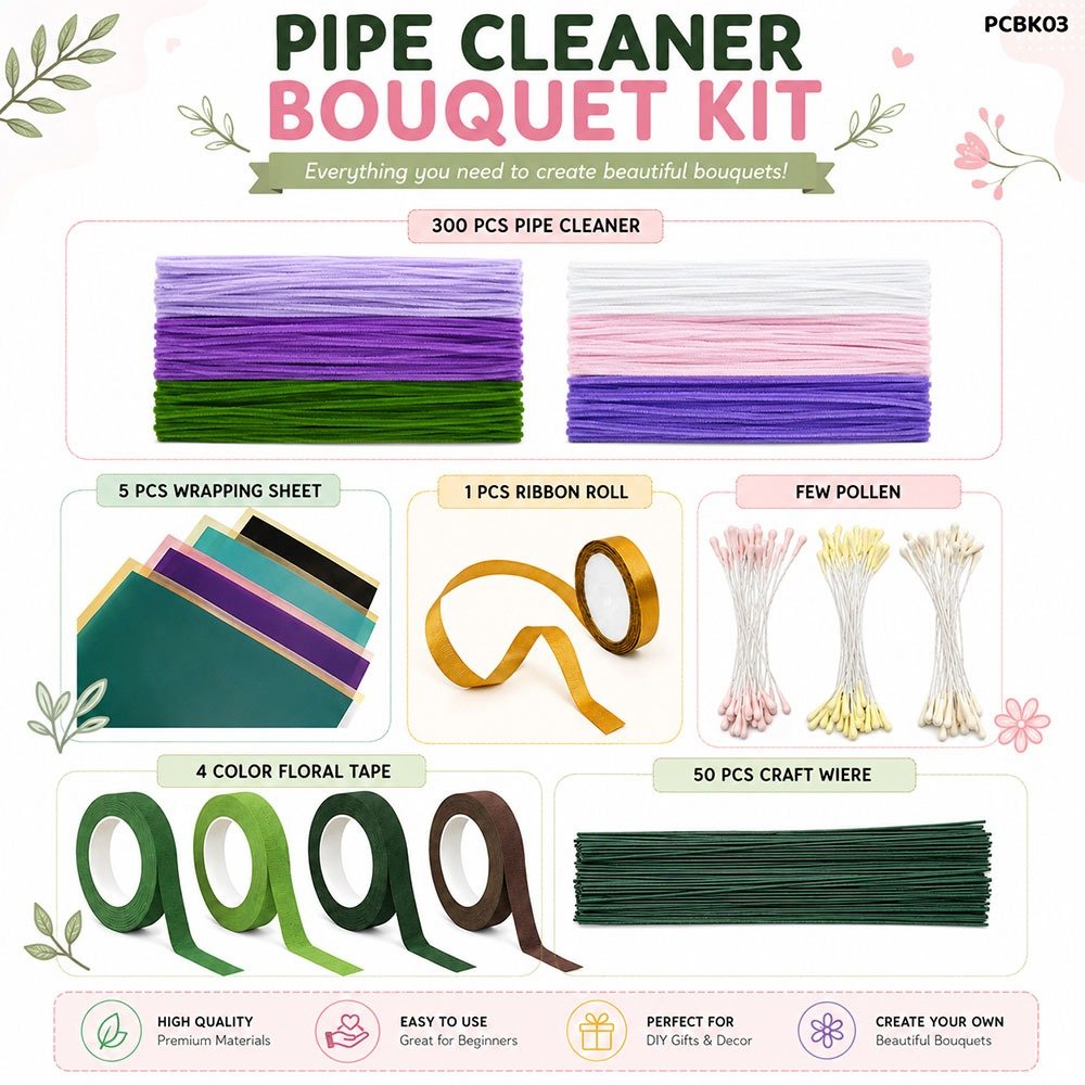 DIY Pipe Cleaner Bouquet Kit (PCBK03)