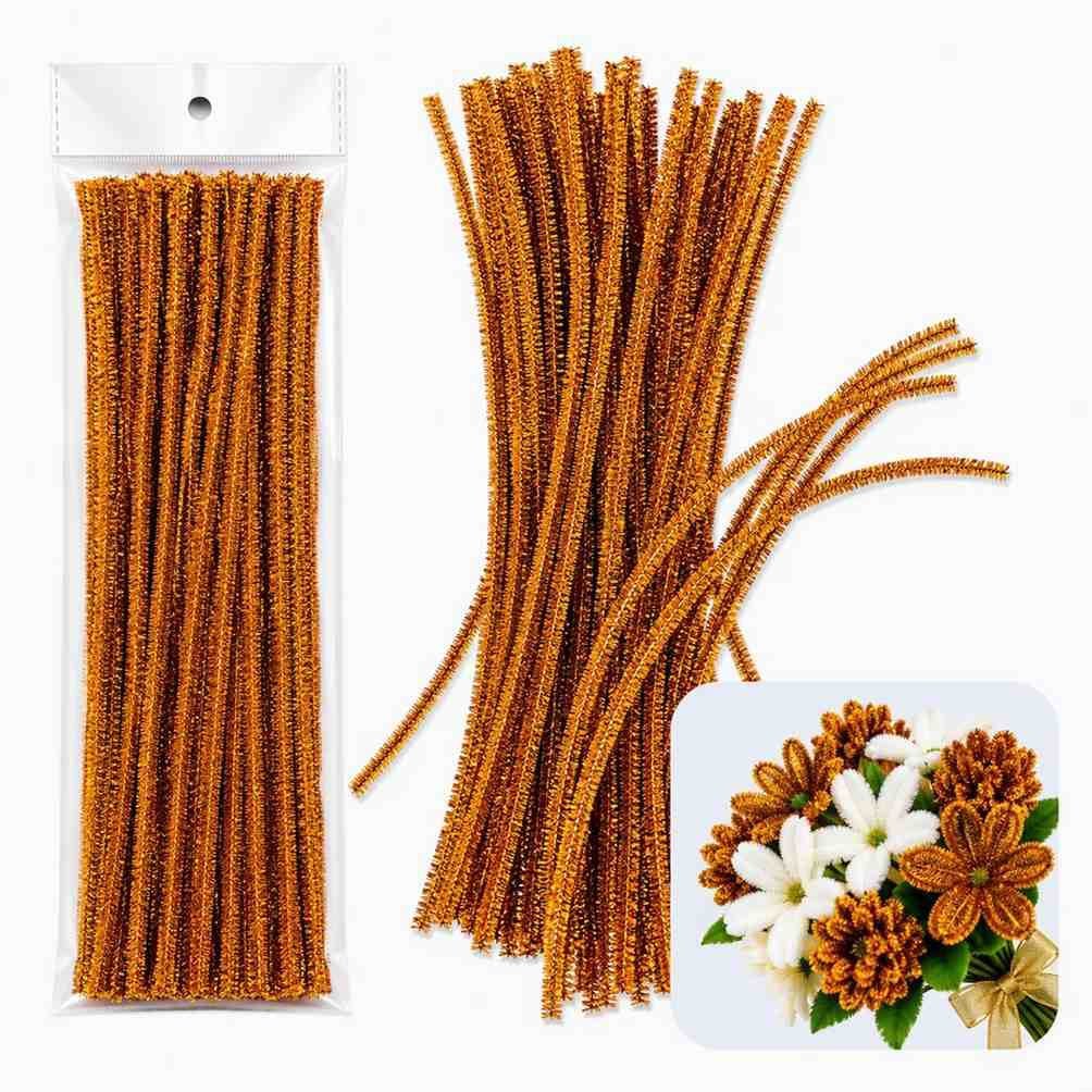 Glitter Pipe Cleaner Copper (A089) – 100pc
