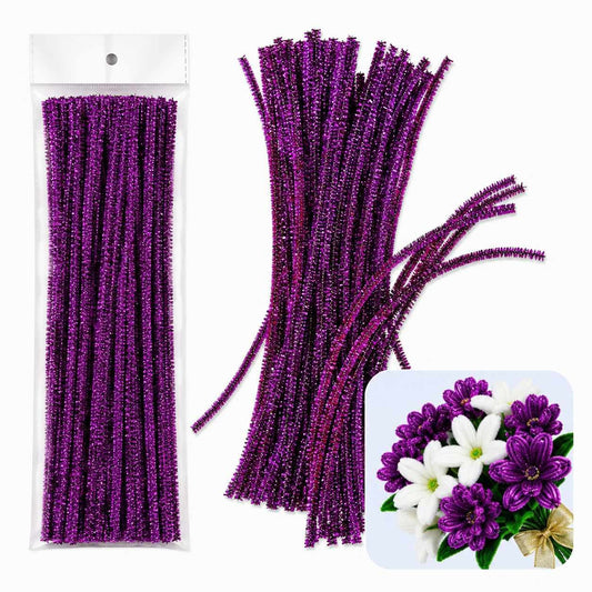 Glitter Pipe Cleaner Purple (A086) – 100pc