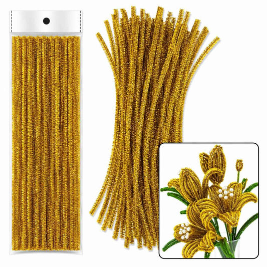 Glitter Pipe Cleaner Gold (A081) – 100pc