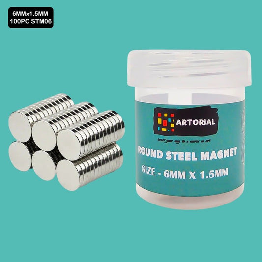 Round Steel Magnet (6mm*1.5mm) - 100pc