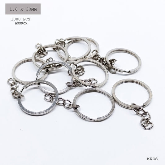 Keyring with Chain Silver - 10pc