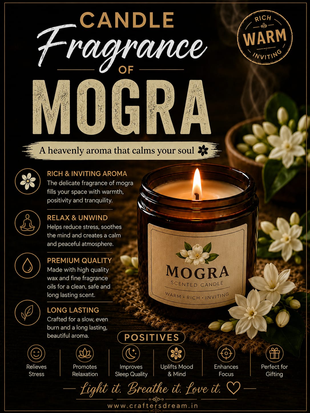 Mogra Candle Fragrance - 100ml