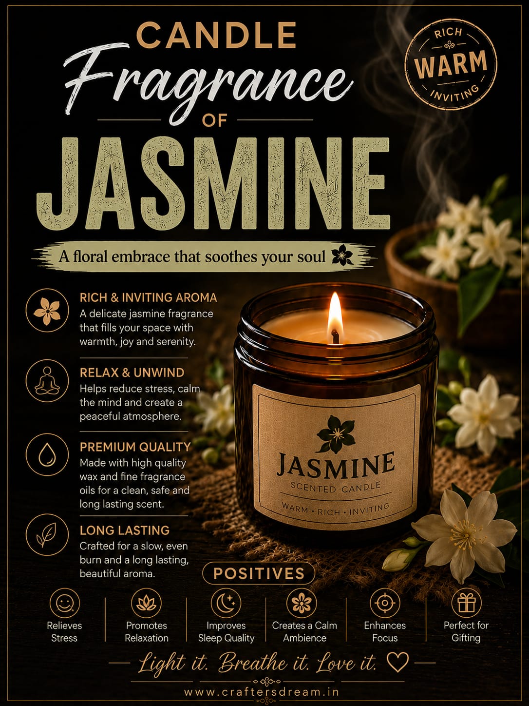 Jasmine Candle Fragrance - 100ml