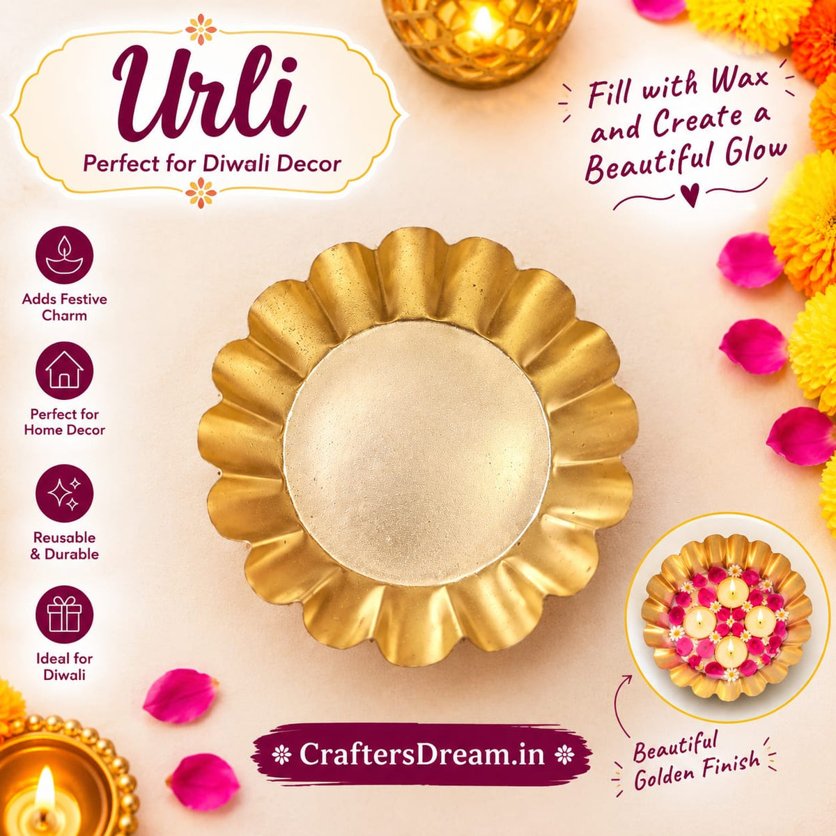 Metal Urli - 1pc