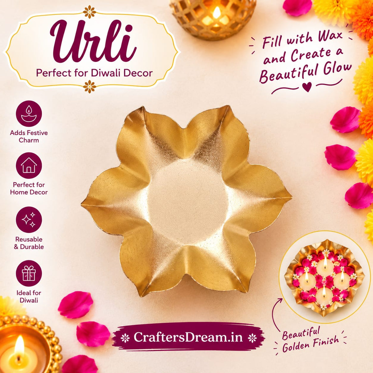 Metal Urli - 1pc