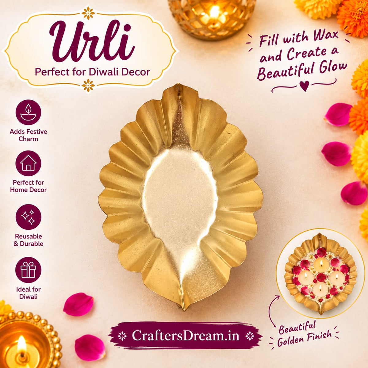 Metal Urli - 1pc