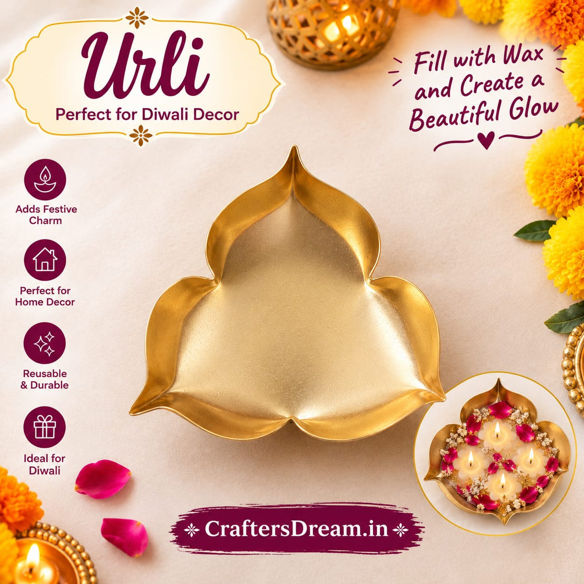 Metal Urli - 1pc