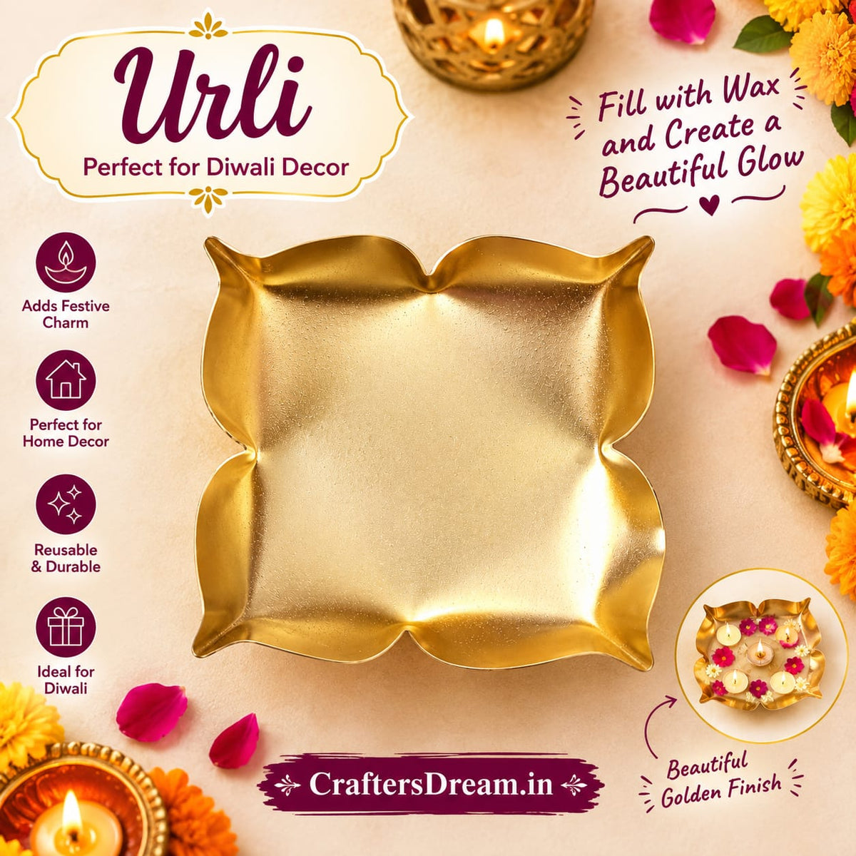 Metal Urli - 1pc