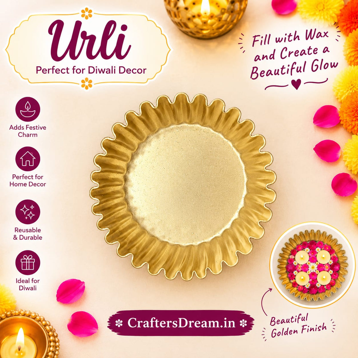Metal Urli - 1pc