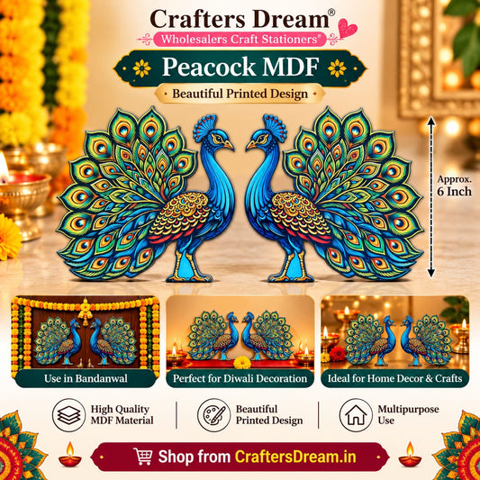 MDF Peacock (6inch Approx) - 10pc