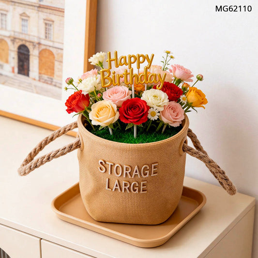 Decoration Flower Pot with Filler (MG62110) - 1pc