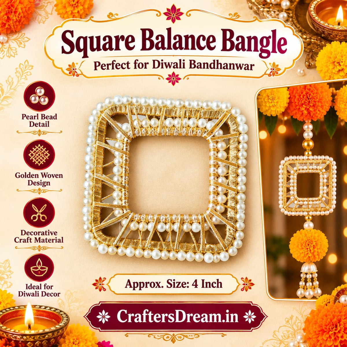 Square Balance Bangle 4inch - 10pc