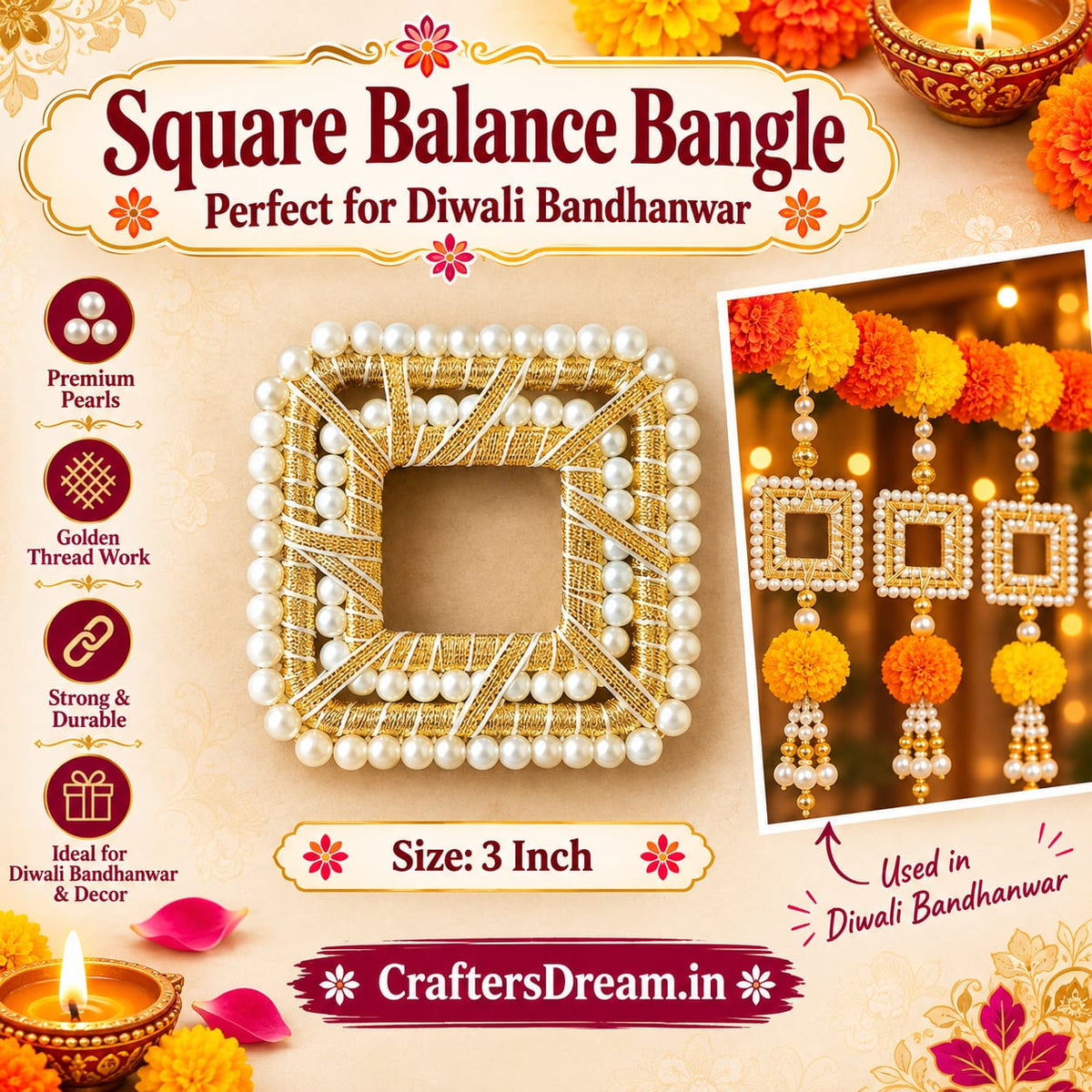 Square Balance Bangle 3inch - 10pc