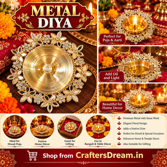 Metal Diya - 1pc