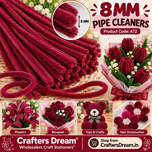 Plain Pipe Cleaner 8mm (A72) - 100pc
