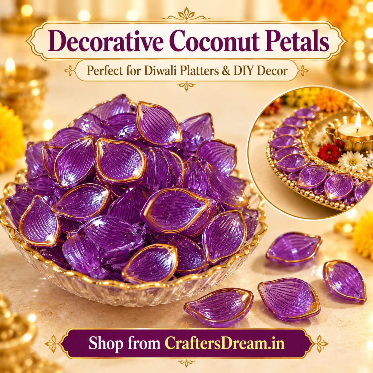 Purple Coconut Leaf Petals