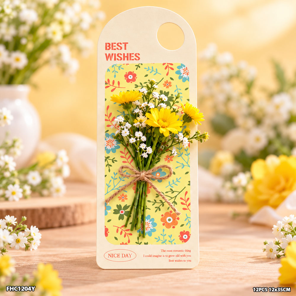 Flower Holder Card Yellow (FHC1204Y) - 12pc