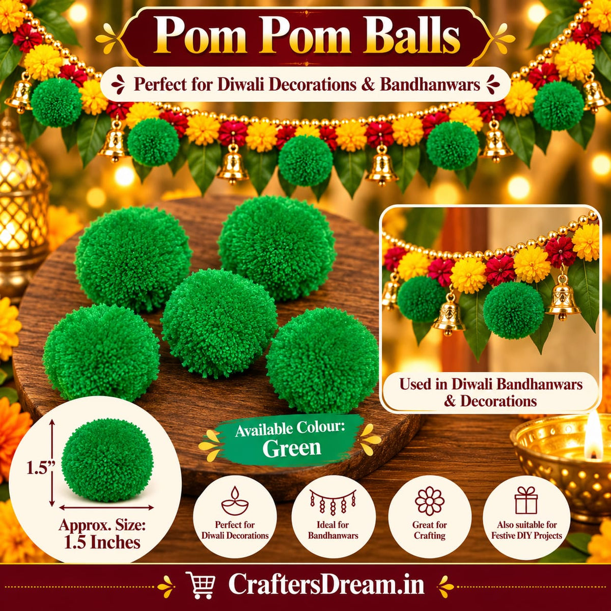 Pom Pom (1.5inch) - 50pc