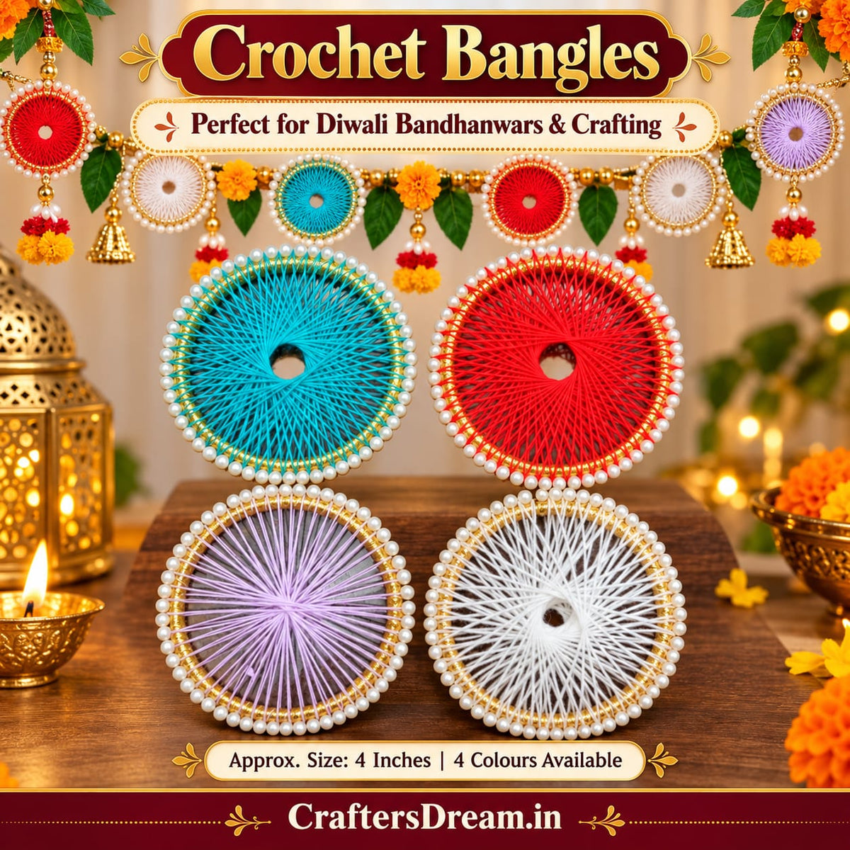 Crochet Bangles 4inch - 2pc