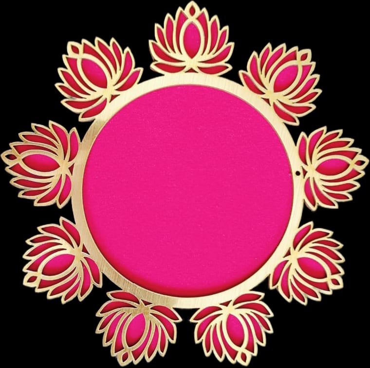 MDF Rangoli Pink - 8inch