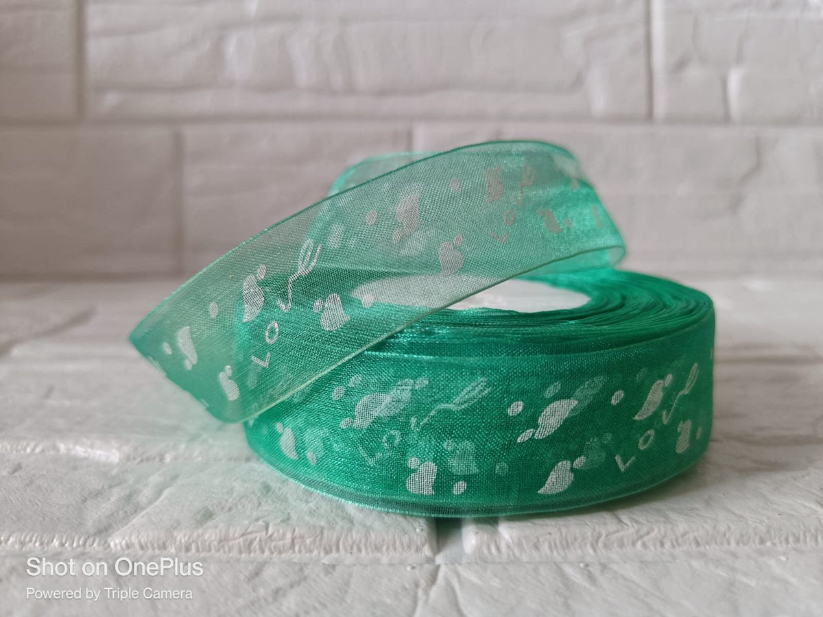 Love Organza Ribbon 1 inch – Sea Green