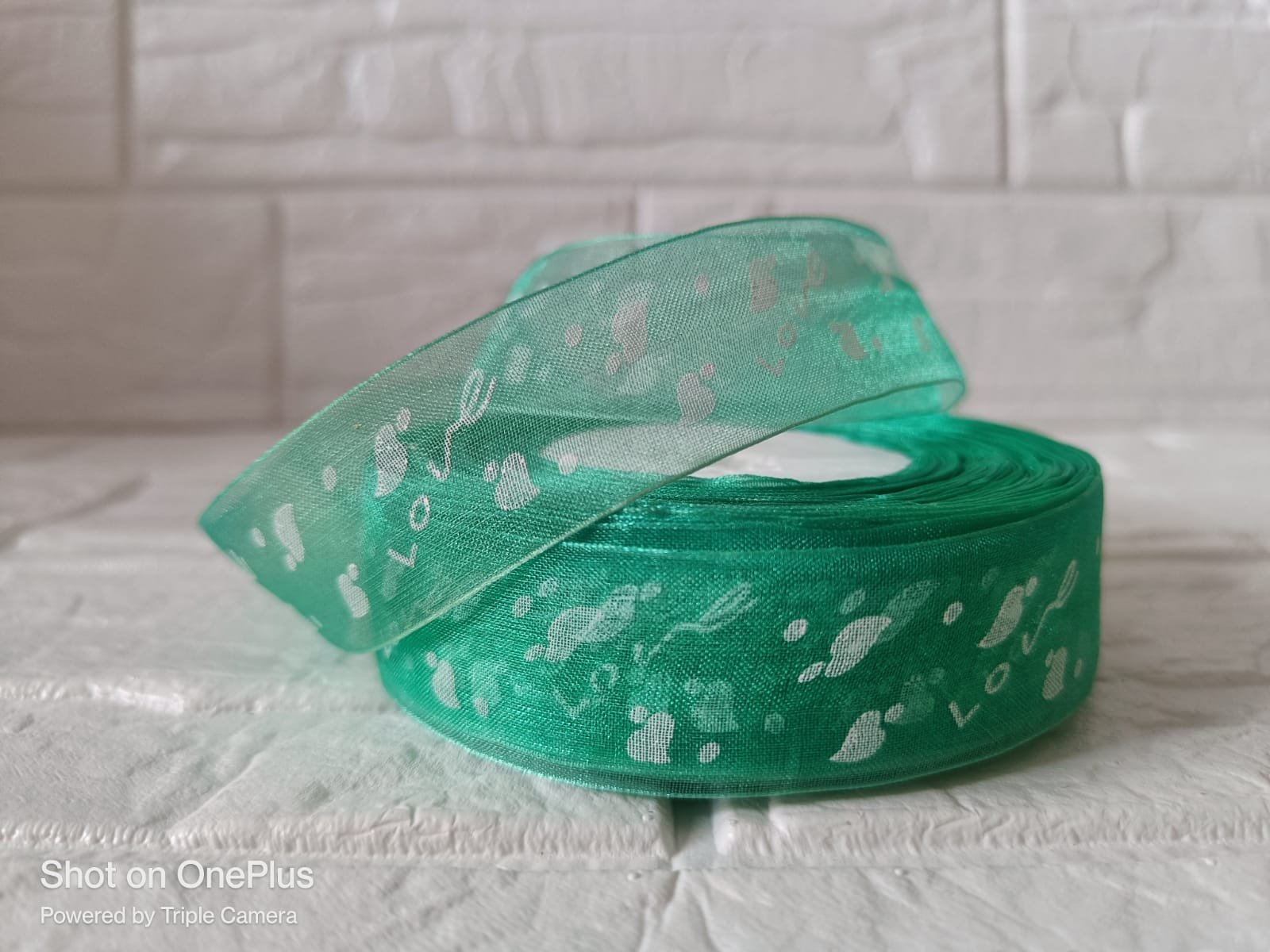Love Organza Ribbon 1 inch – Sea Green