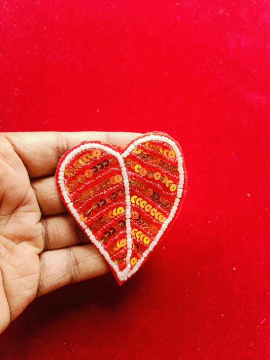 Red And White Pan Buti Patches - 10pc