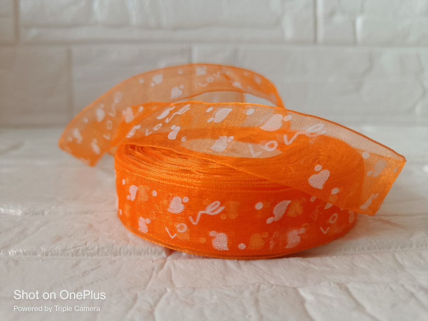 Love Organza Ribbon 1 inch – Orange