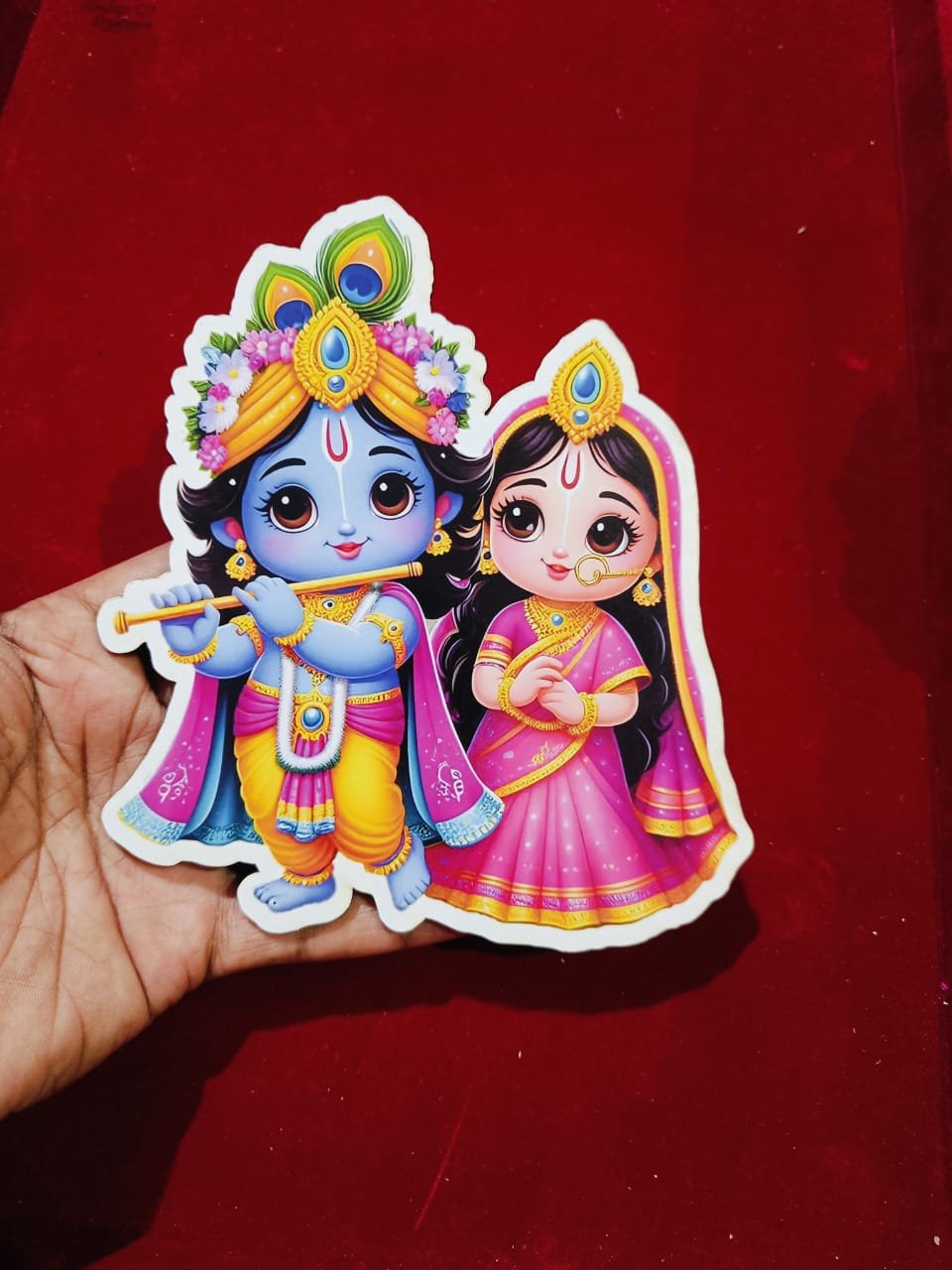 Littile Radha Krishna MDF Cut Out (6inch) - 1pc