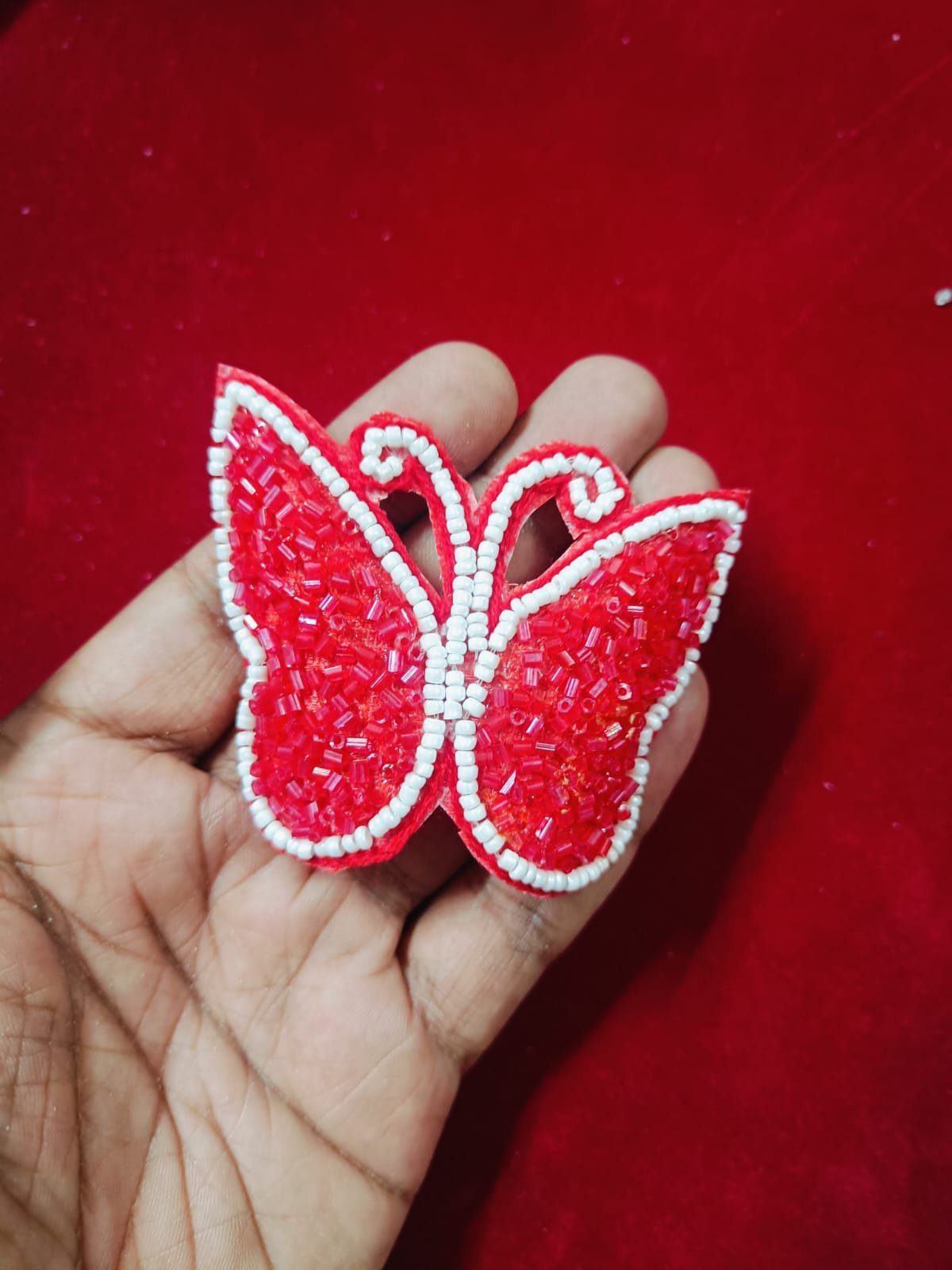 Red Butterfly Buti Patches - 10pc