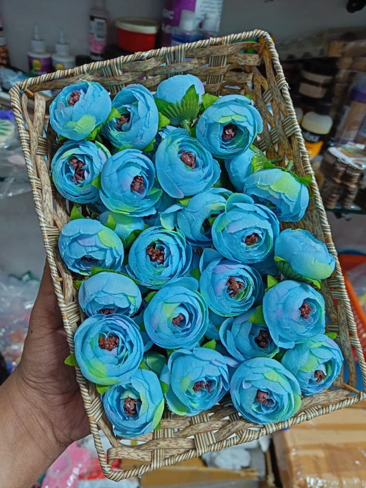 Sky Blue Peony Flower Dual Shade