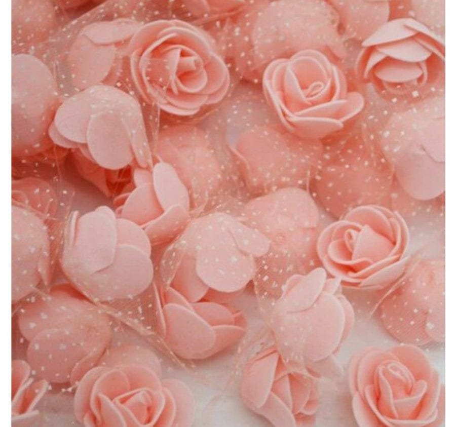 Net Foam Flower Peach  – 50 piece
