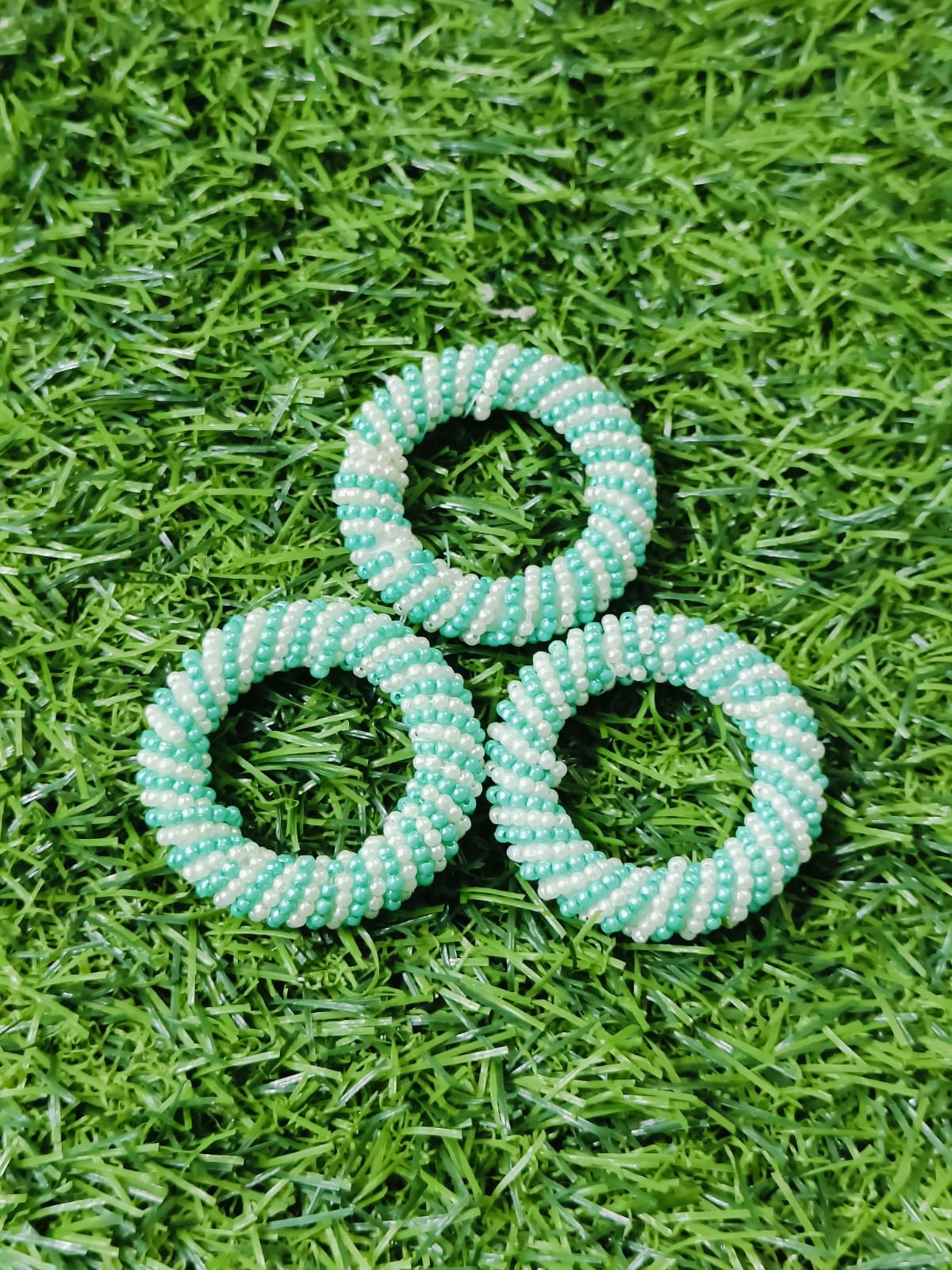 Mint Green Chida Moti Bangle (2inch) - 10pc