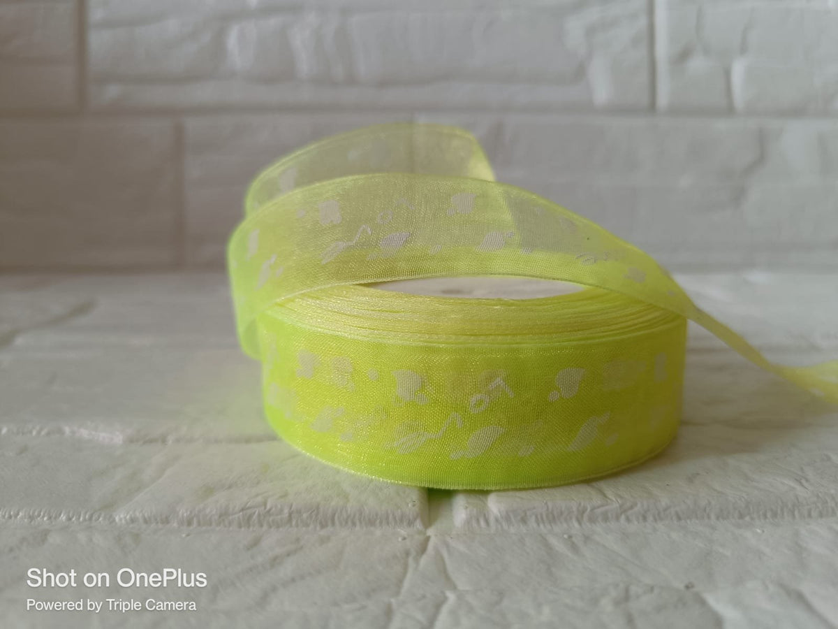 Love Organza Ribbon 1 inch – Parrot Green