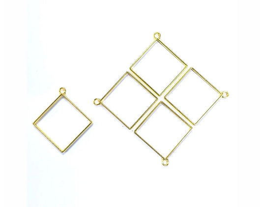 Square Bezels Gold (BZ043) -10pc