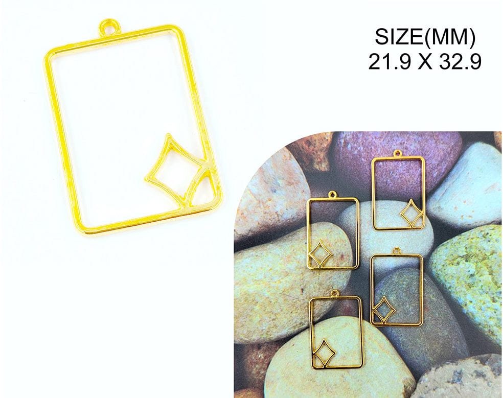 Gold Pendant Frame With Diamond Bezels (BZ090) - 5pc
