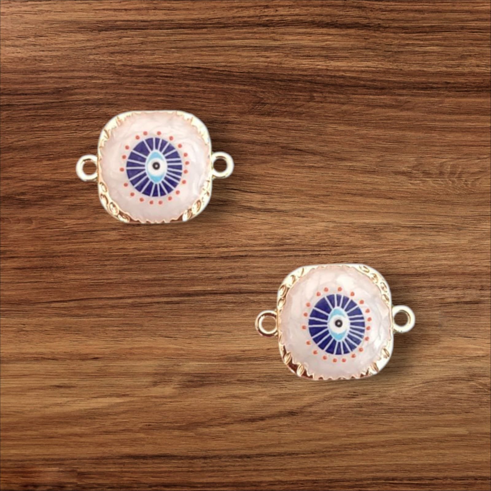 Square Shape Evil Eye Rakhi Charms - 1pc