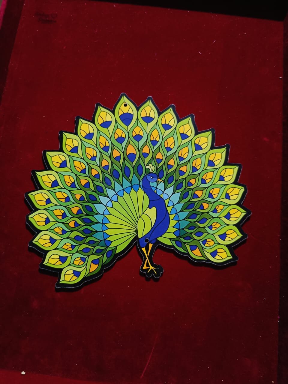 MDF Peacock Rangoli (8inch) - 1pc