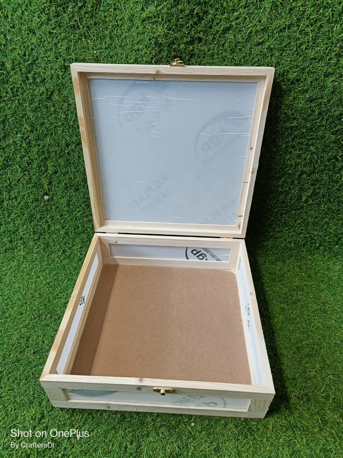 Pinewood Box With Acrylic Windows - 12*12*4 Inch - 1pc