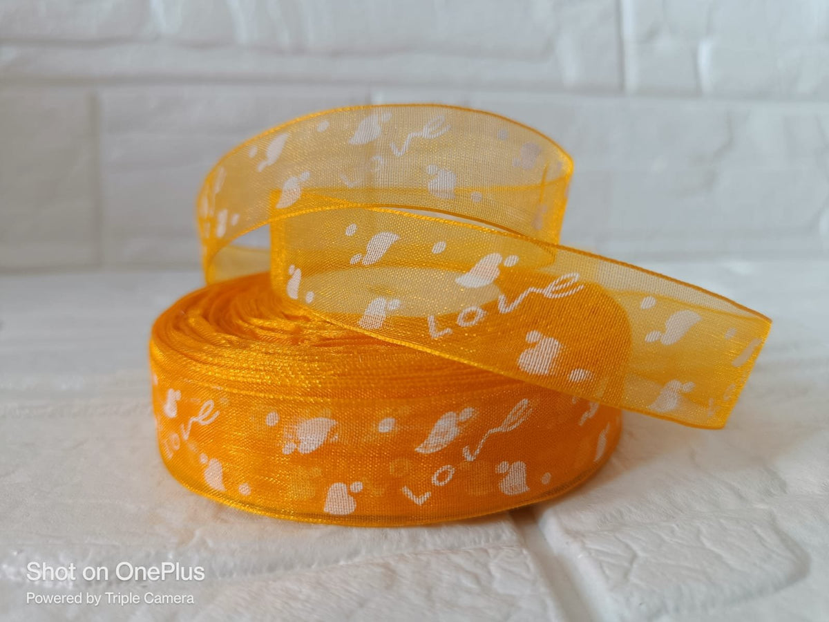 Love Organza Ribbon 1 inch – Dark  Yellow