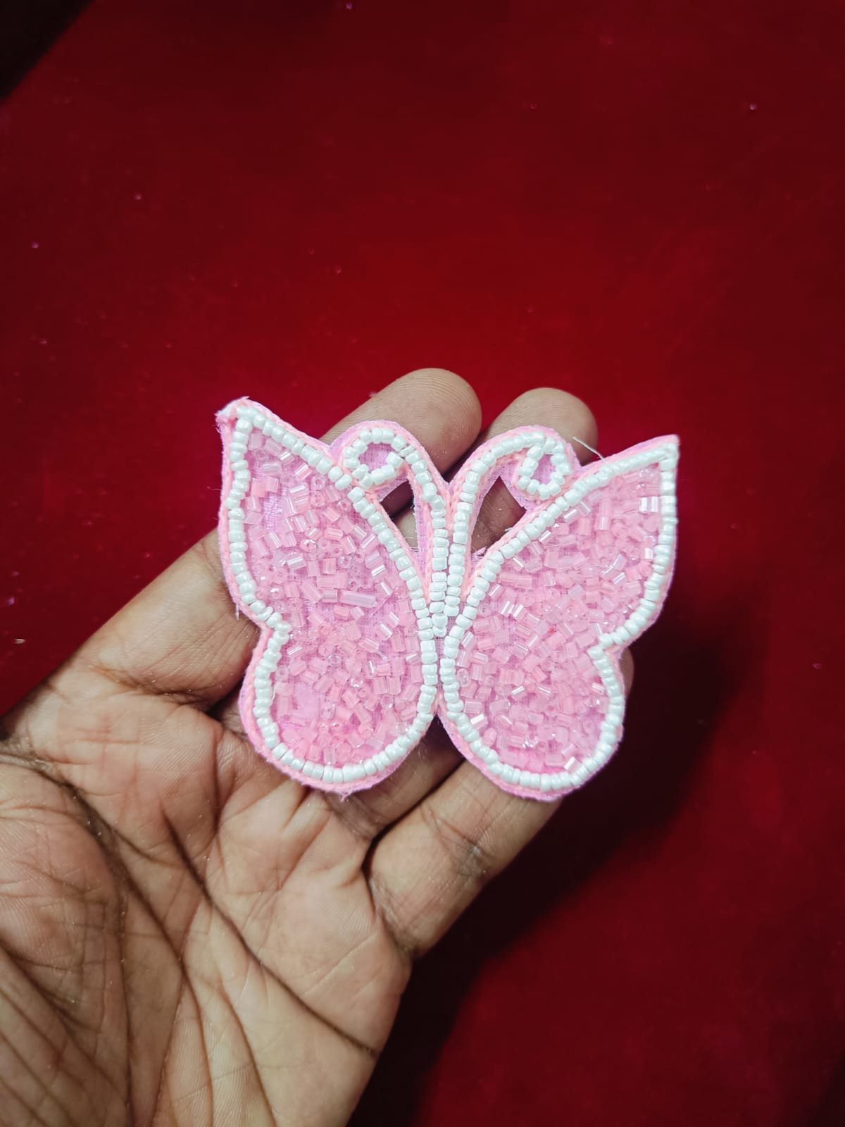 Light Pink Butterfly Buti Patches - 10pc