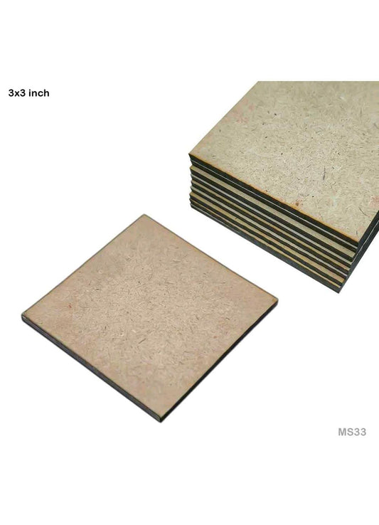 MDF Square 3*3inch (MS33) - 2Pcs