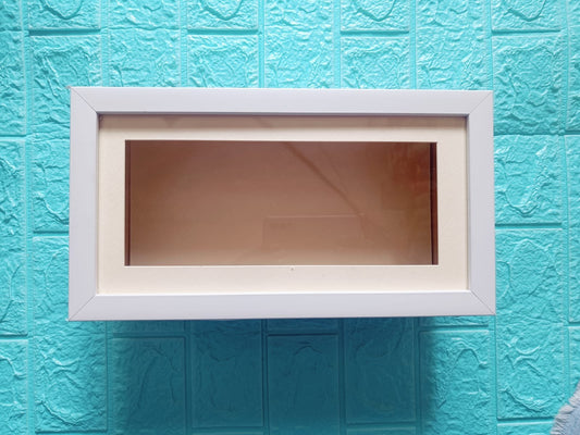 Shadow Box Glass Frame with Mount – 12*6 inch (White)