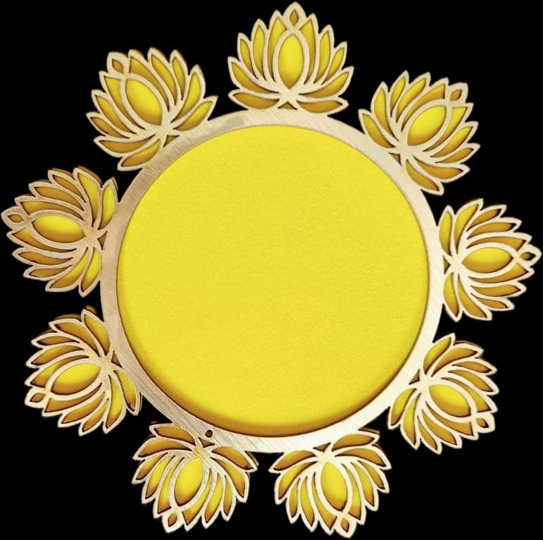 MDF Rangoli Yellow – 8inch