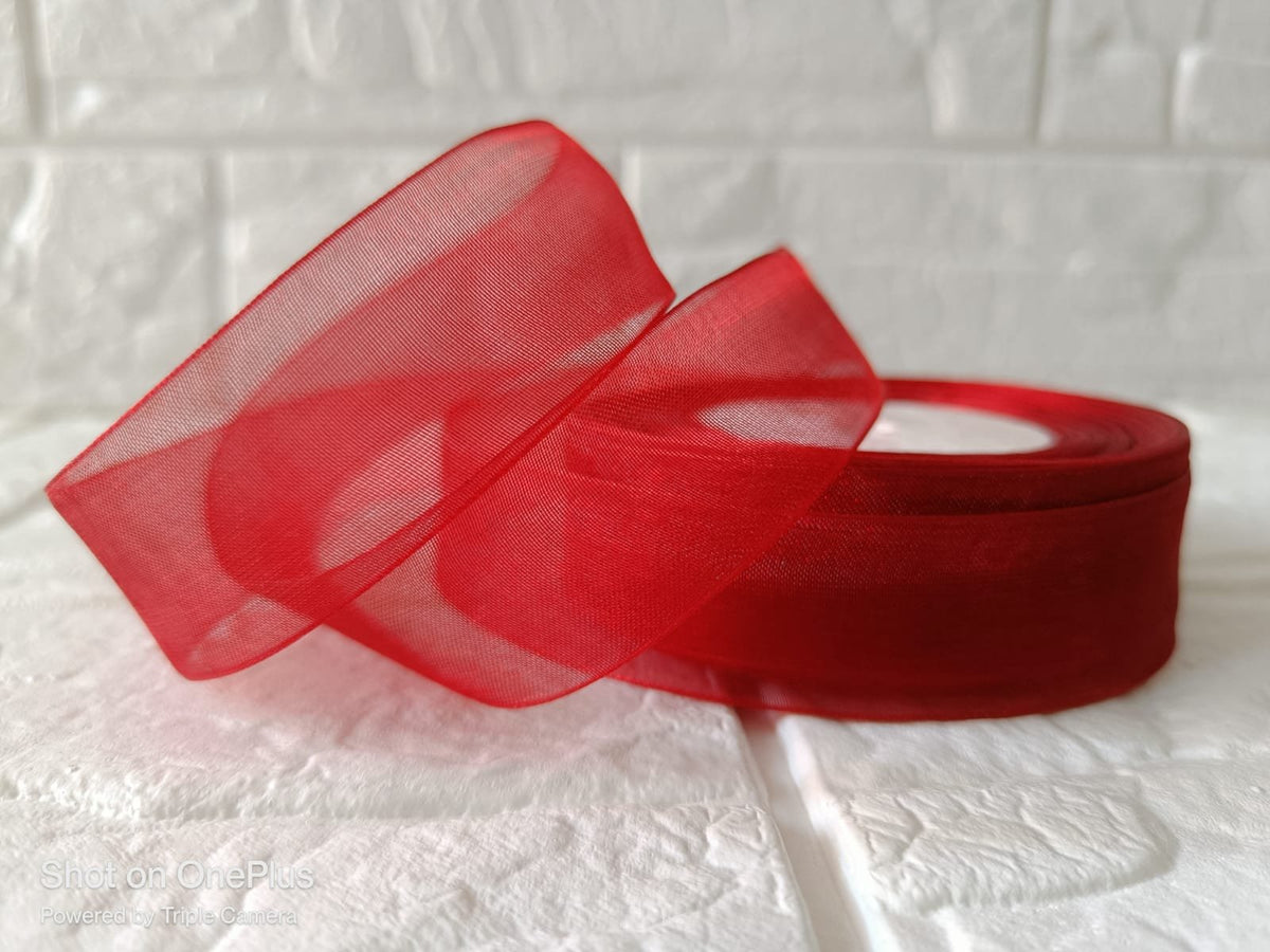Organza Ribbon 1inch - Maroon