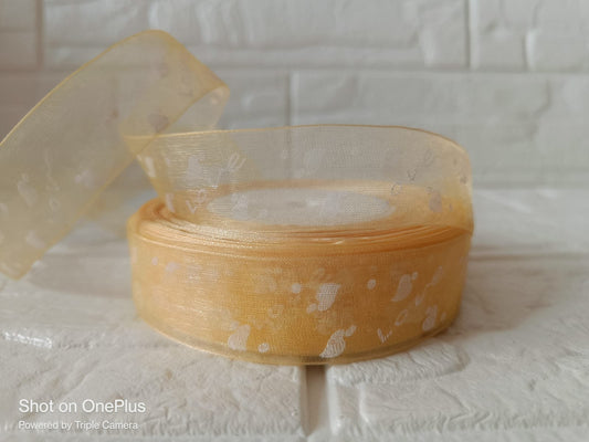 Love Organza Ribbon 1 inch – Cream