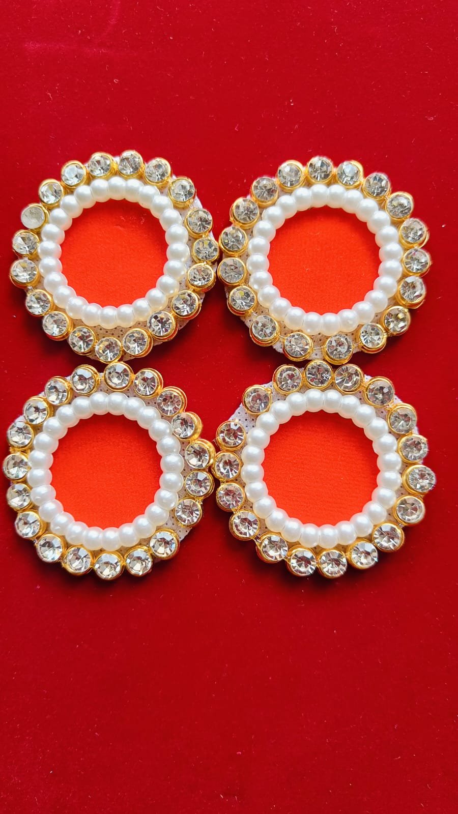 Round Red Stone Buti - 10pc
